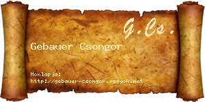 Gebauer Csongor névjegykártya